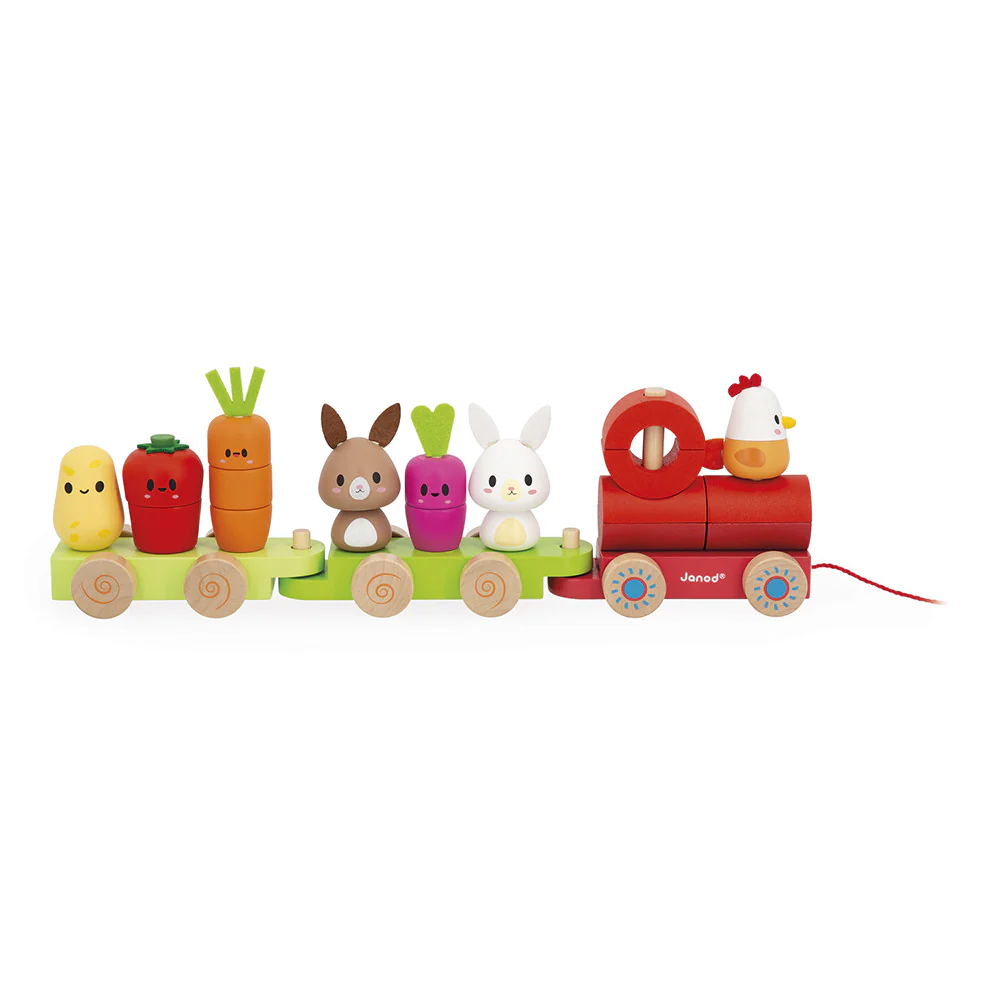 Janod Farm Pull-along Stacker Train - Image 4