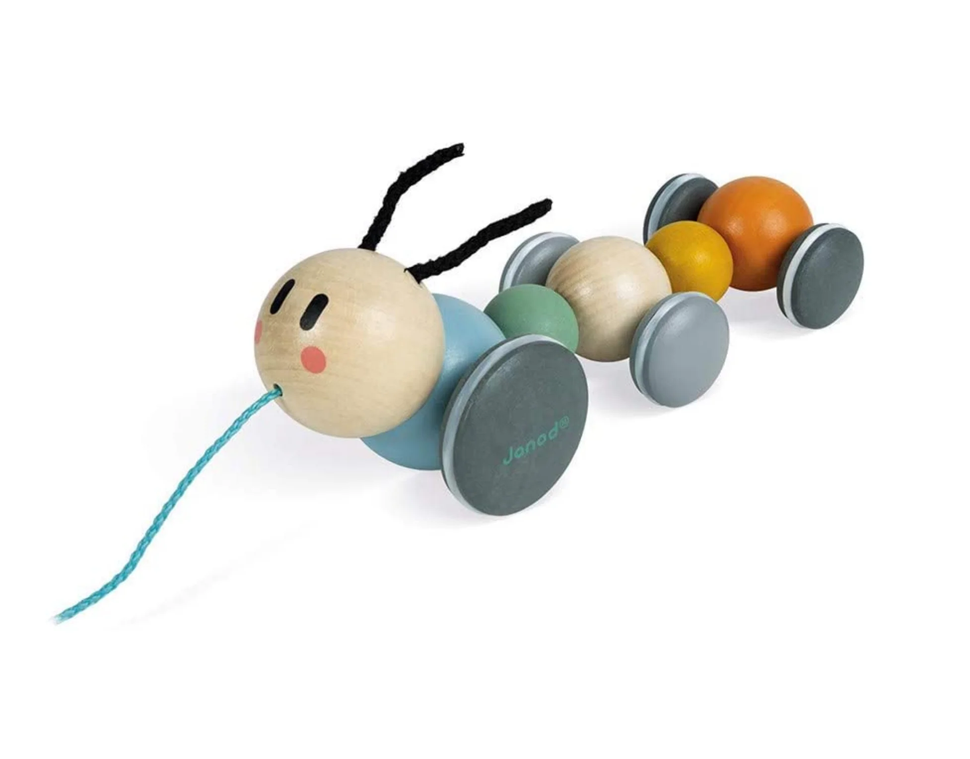 Janod Pull Toy Wooden Caterpillar - Image 4