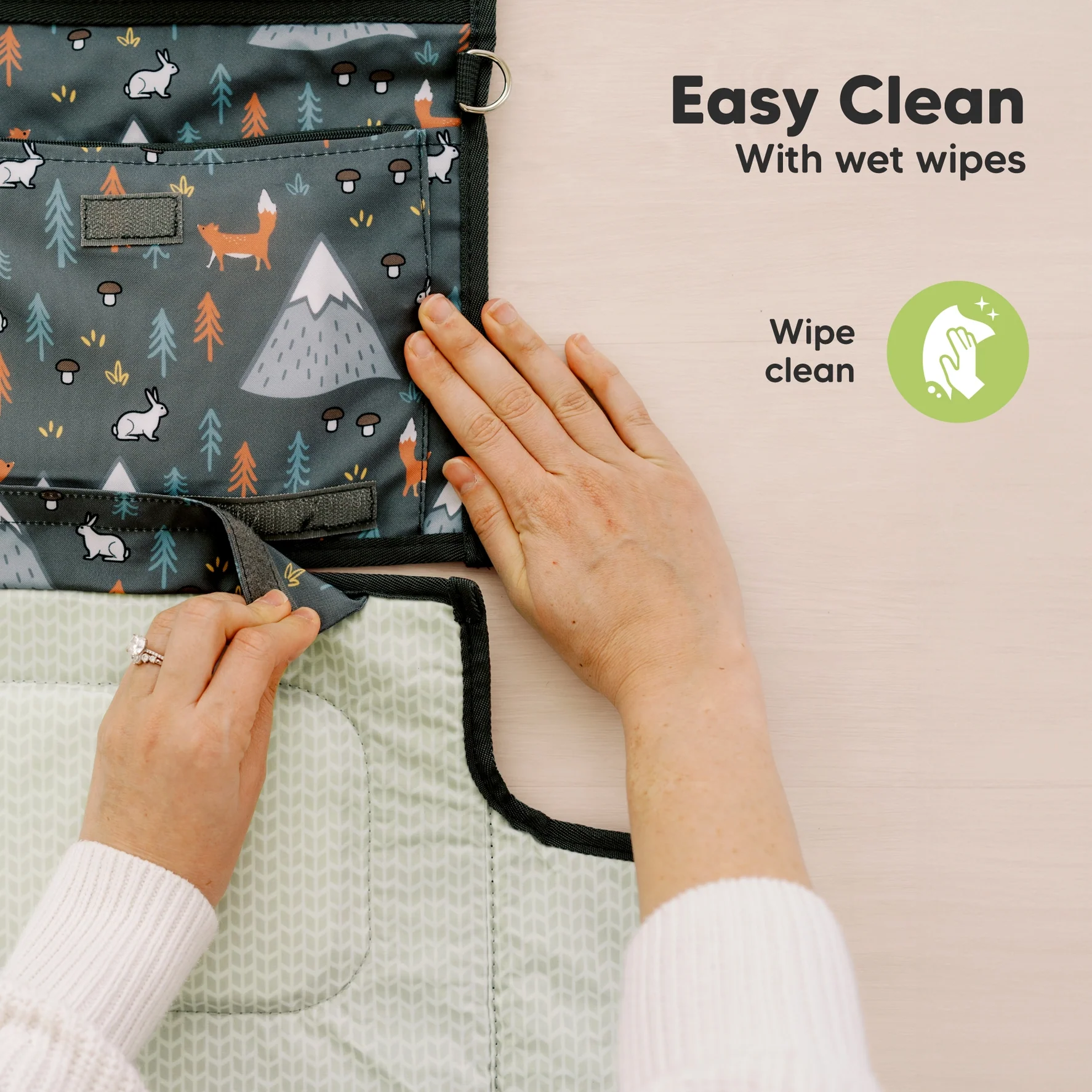 KeaBabies Ezee Portable Diaper Changing Pad - Woods - Image 3