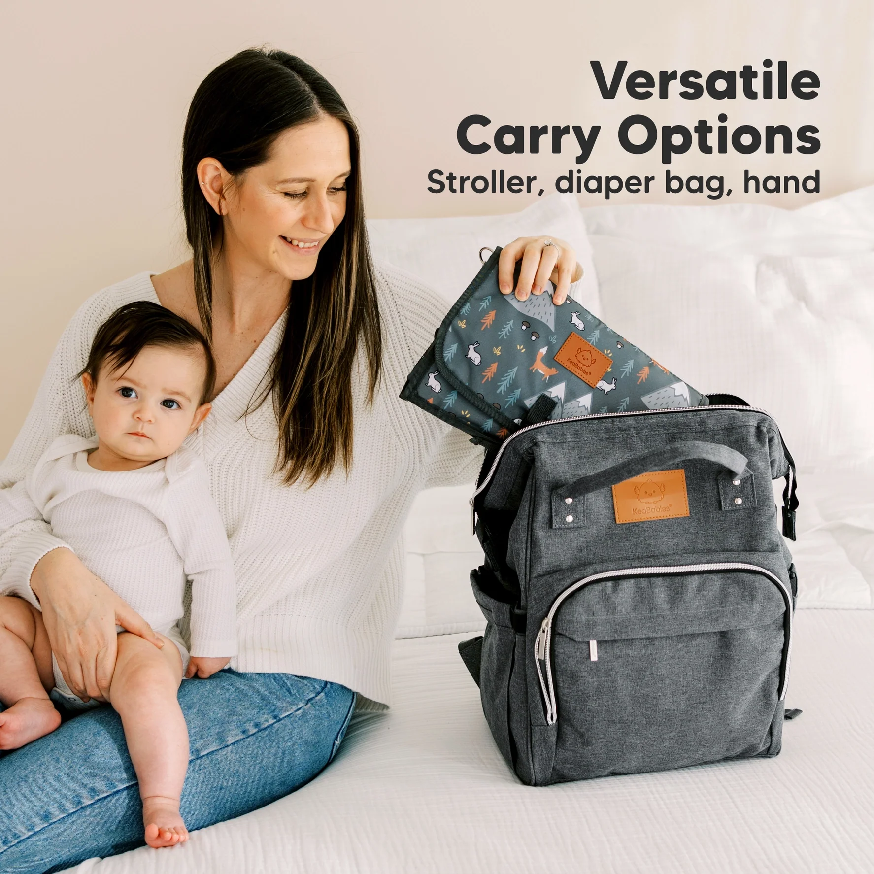 KeaBabies Ezee Portable Diaper Changing Pad - Woods - Image 4