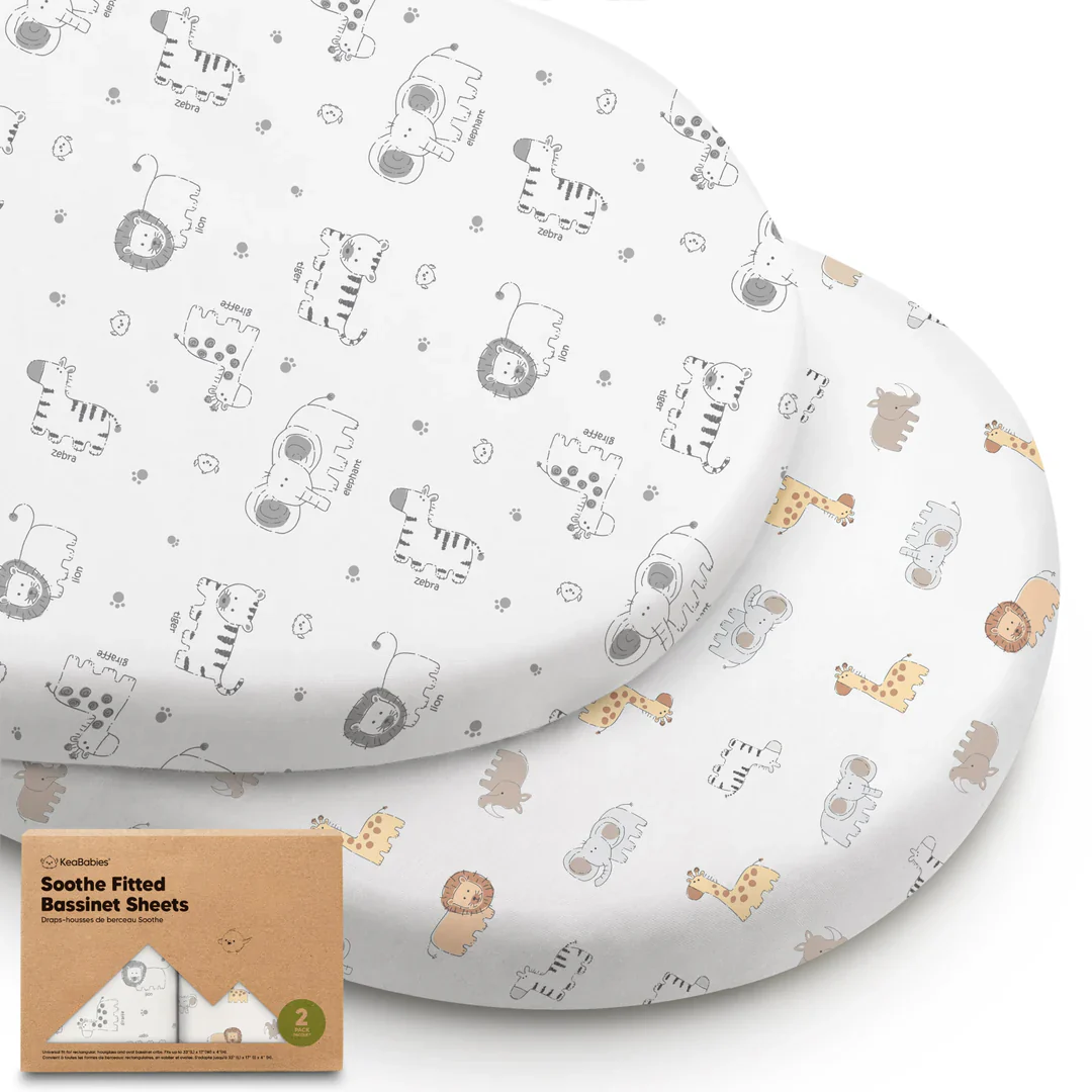2 - Pack KeaBabies Soothe Fitted Bassinet Sheets - Image 8