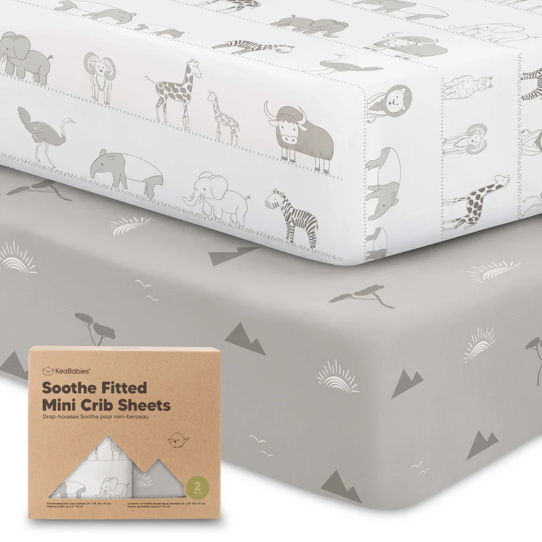 2 - Pack KeaBabies Soothe Fitted Mini Crib Sheets - Image 6