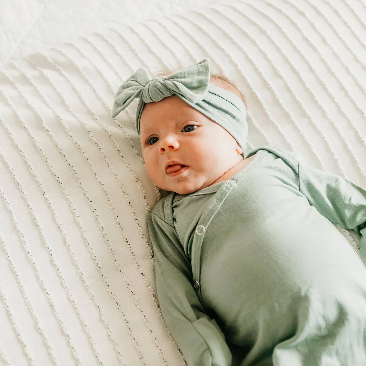 Copper Pearl Knit Headband Bow - Image 5