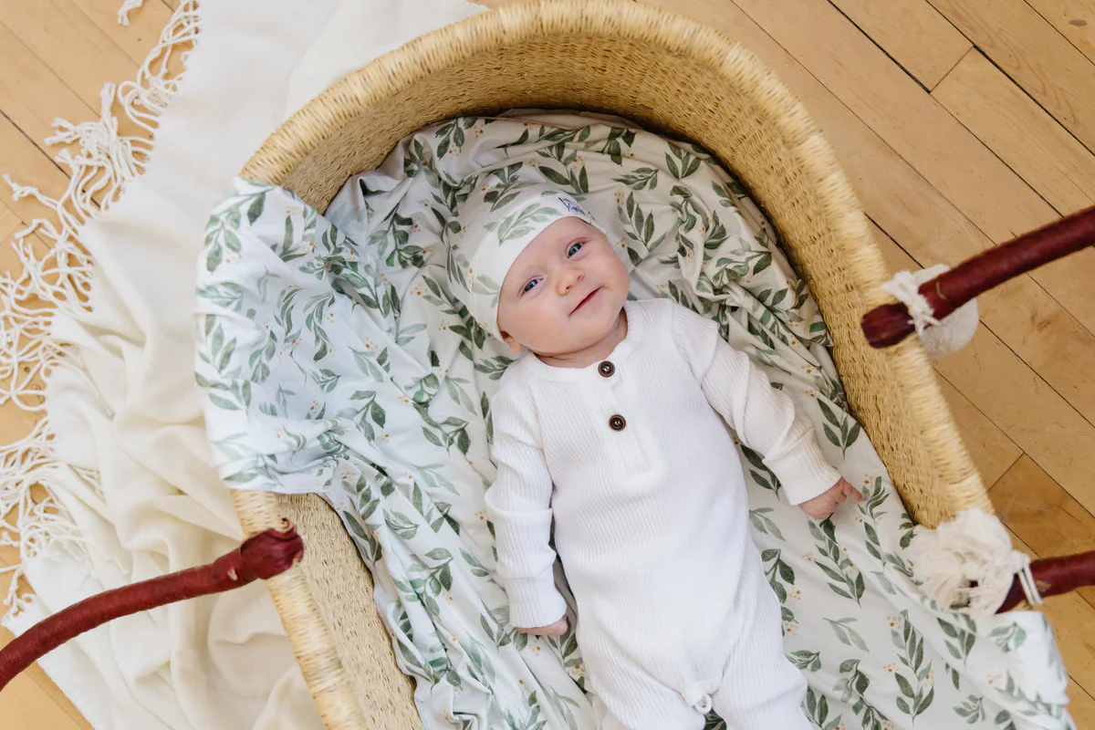Knit Swaddle Blanket - Fern - Image 2