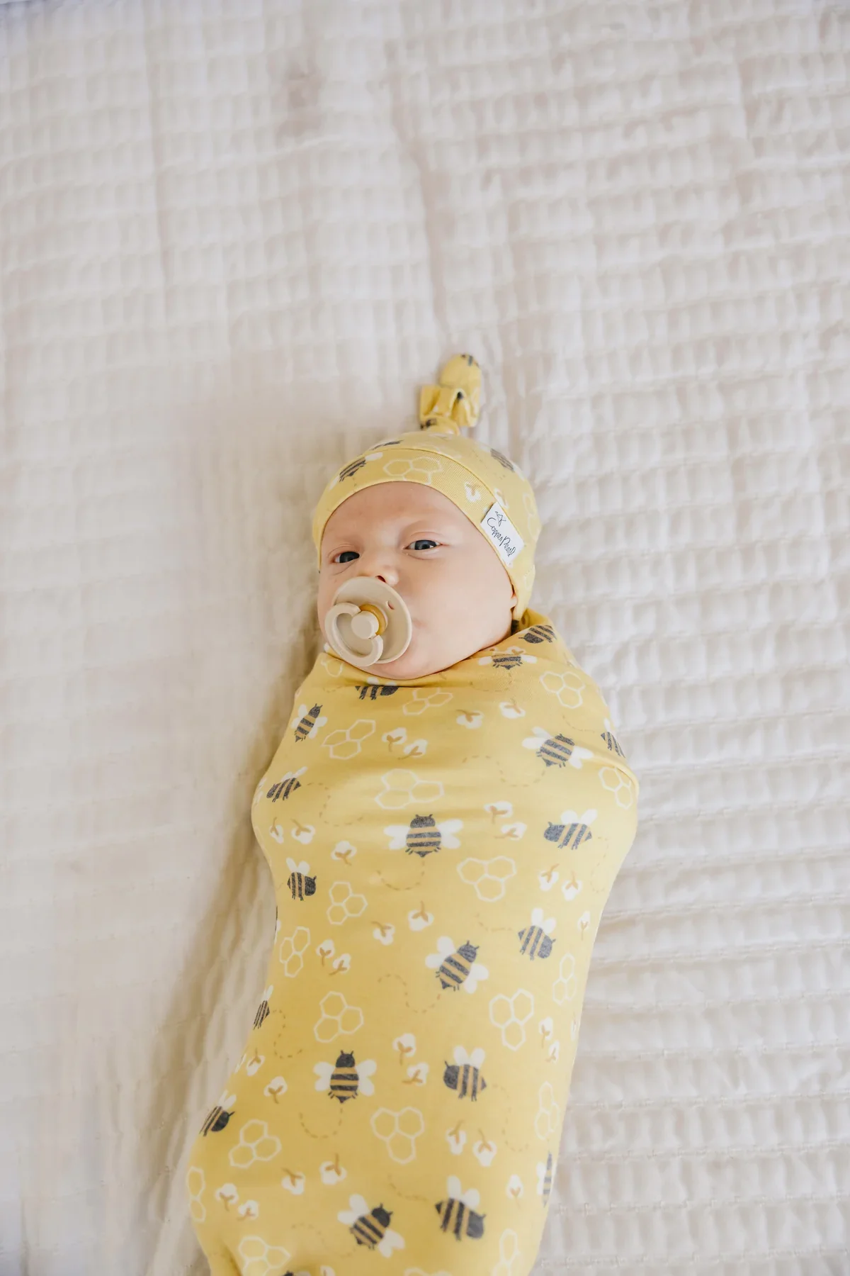 Knit Swaddle Blanket - Honeycomb - Image 2