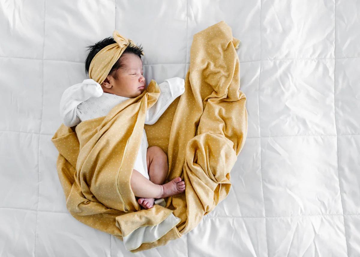 Knit Swaddle Blanket - Marigold - Image 2