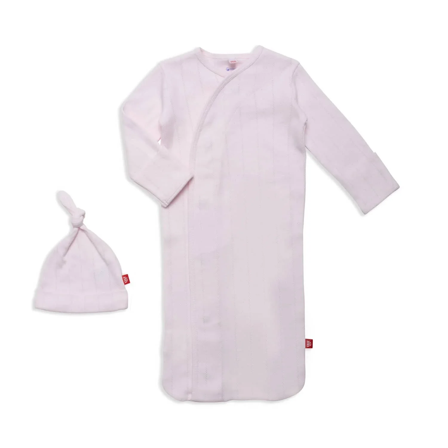 Magnetic Me Love Lines Organic Cotton Magnetic Cozy Sleeper Gown + Hat Set - Image 8