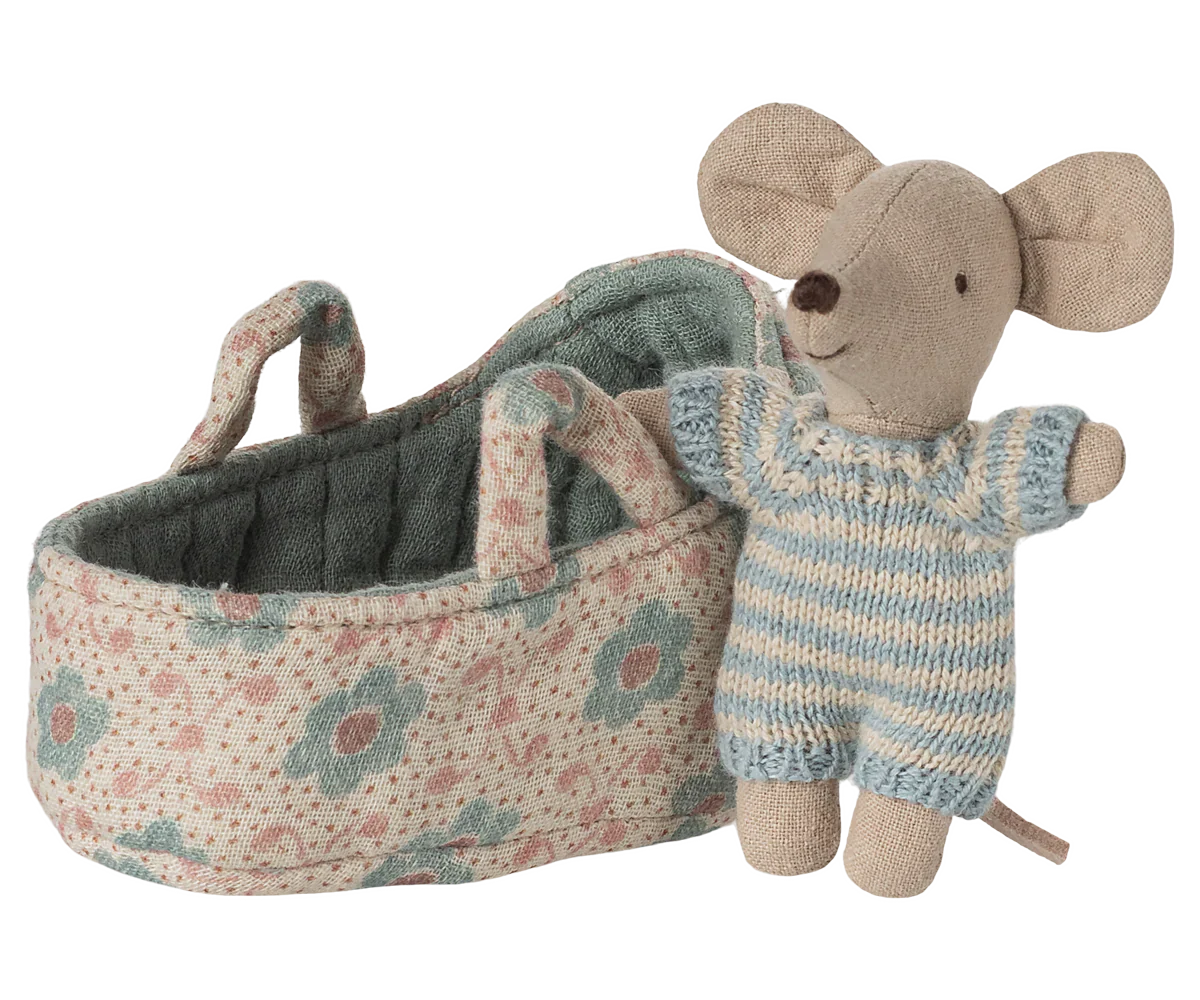 Maileg Baby Mouse in Carry Cot - Image 6