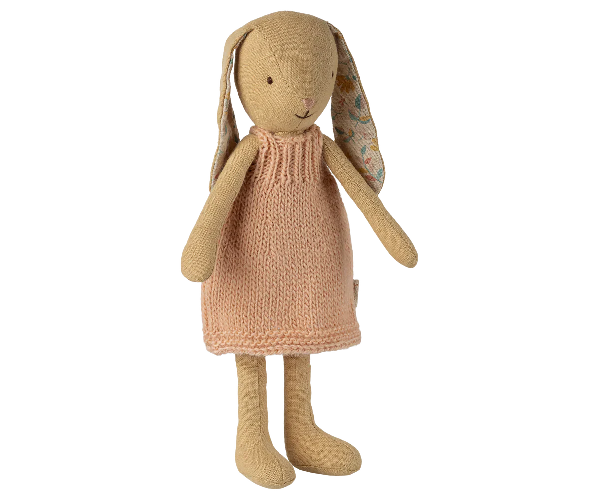 Maileg Size 1 Bunny - Cream Yellow - Knitted Dress