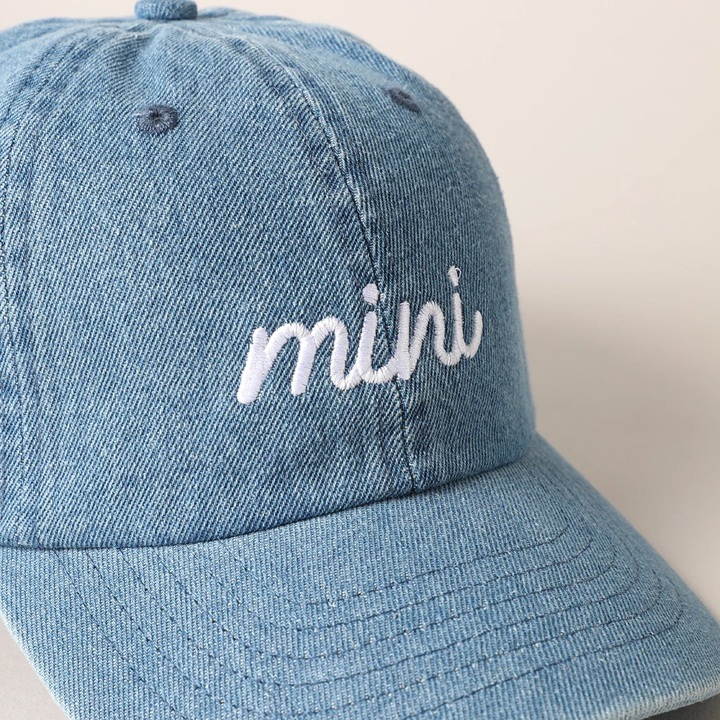 Mini Embroidered Kids Denim Hat - Image 2