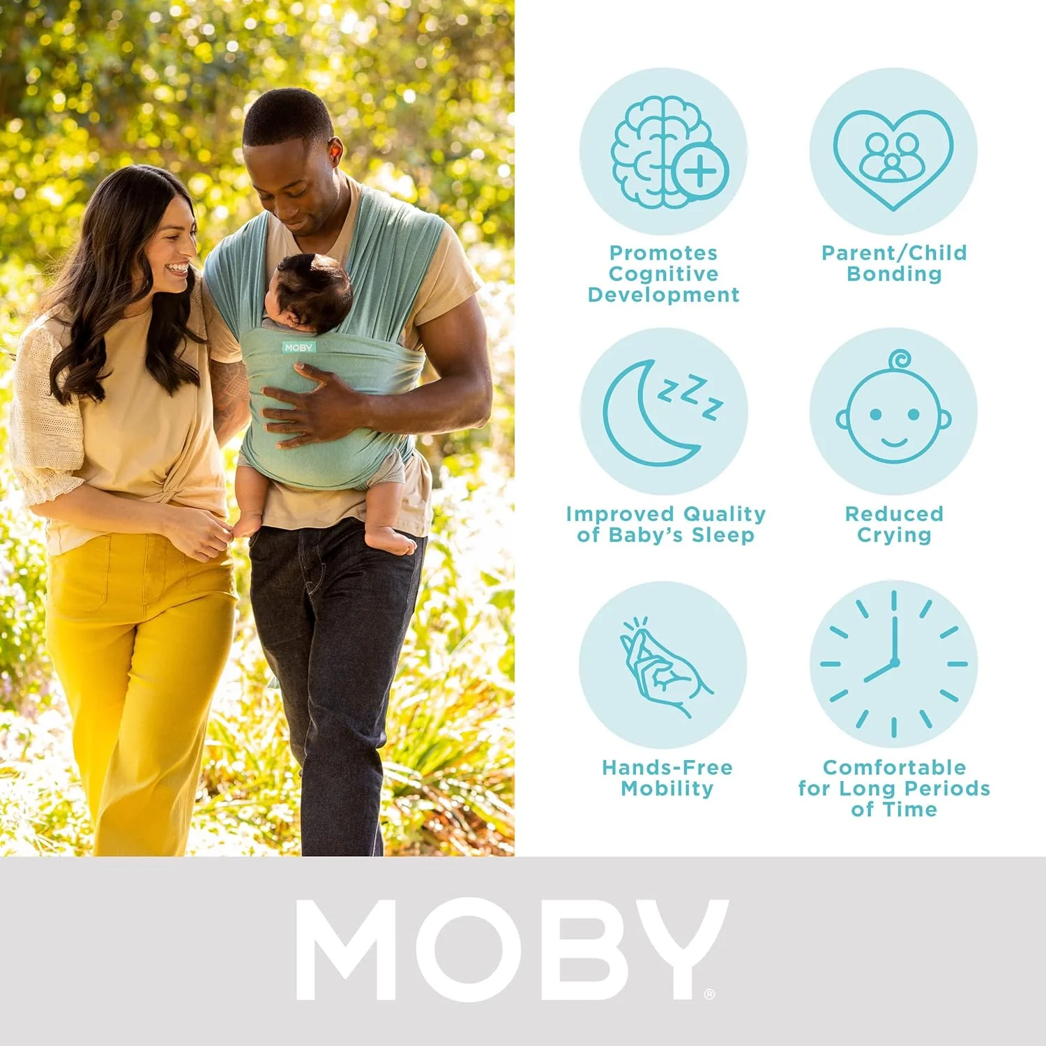 Moby Classic 100% Cotton Newborn/Infant Wrap - Image 13