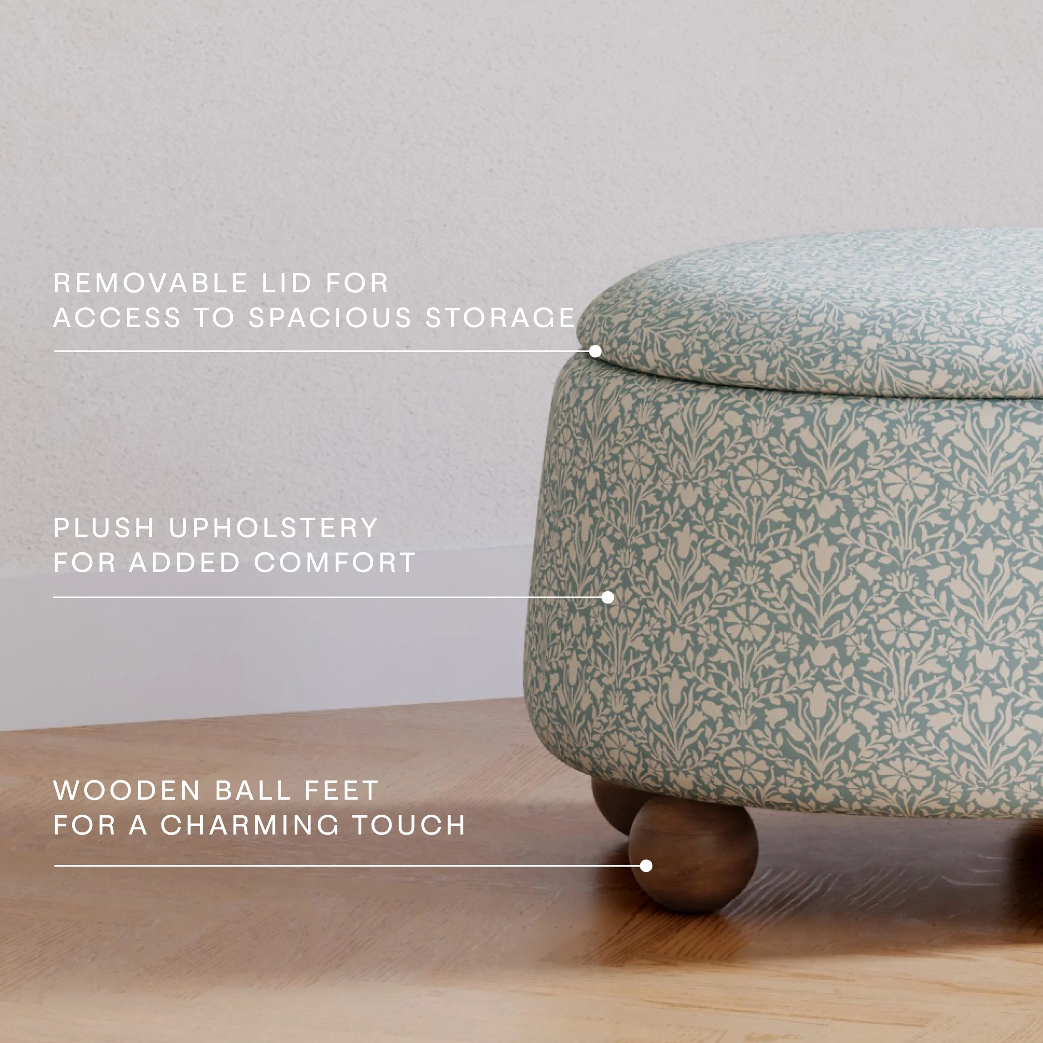 Morris & Co. x Namesake Tuffet Storage Ottoman - Image 47