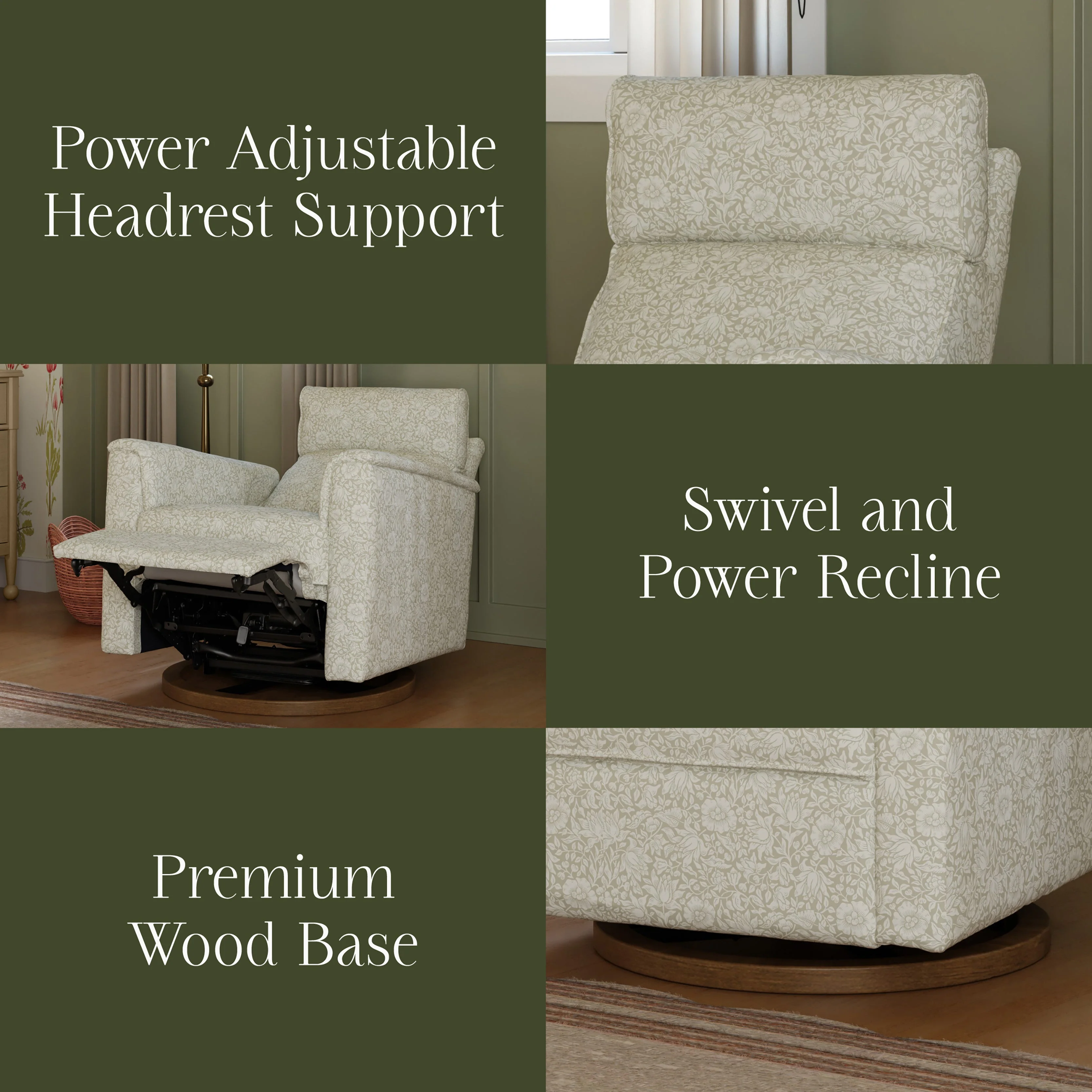 Morris & Co. x Namesake Willa Plus Power Glider Recliner w/ Power Headrest - Image 5
