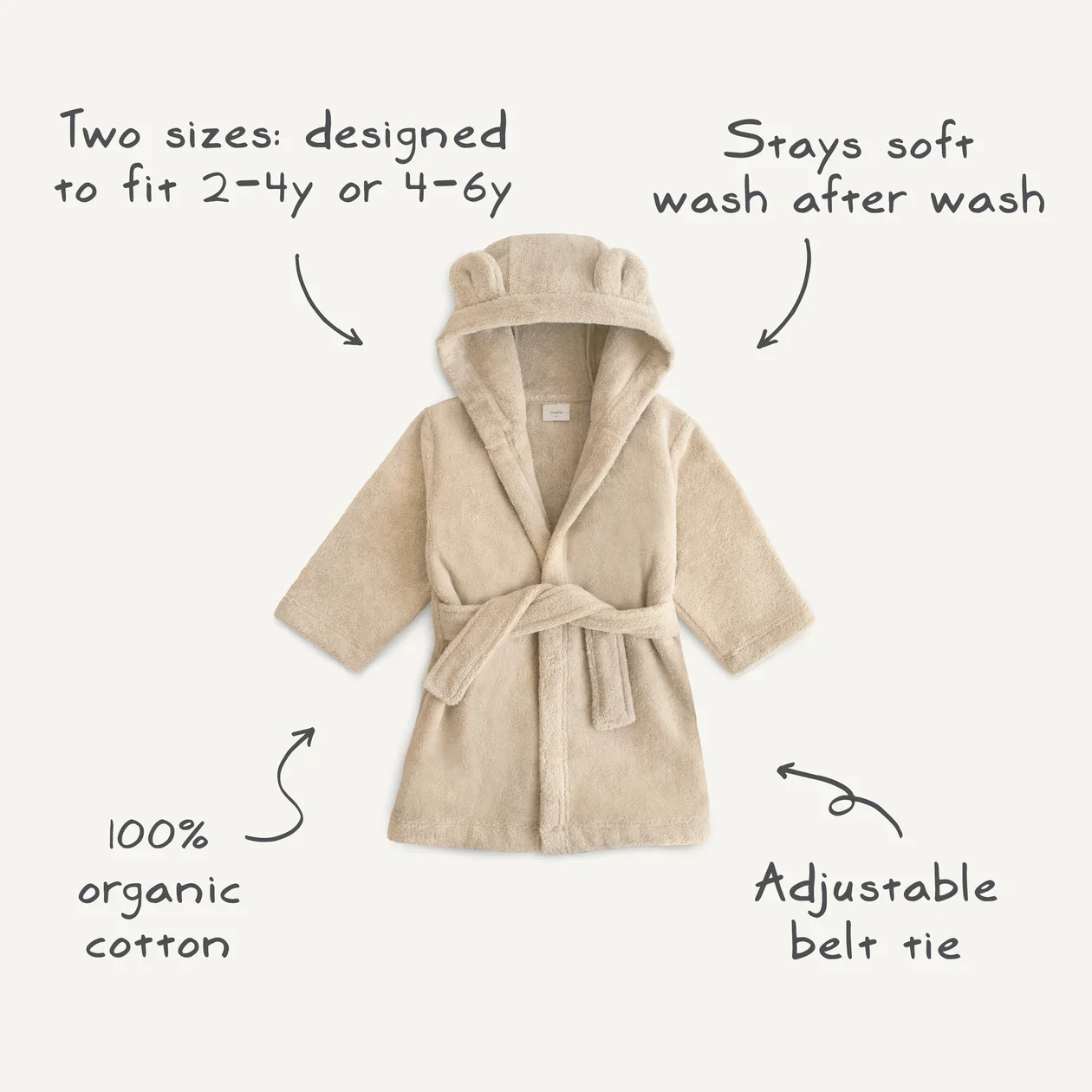 Mushie Bear Robe - 2-4 Years - Image 4