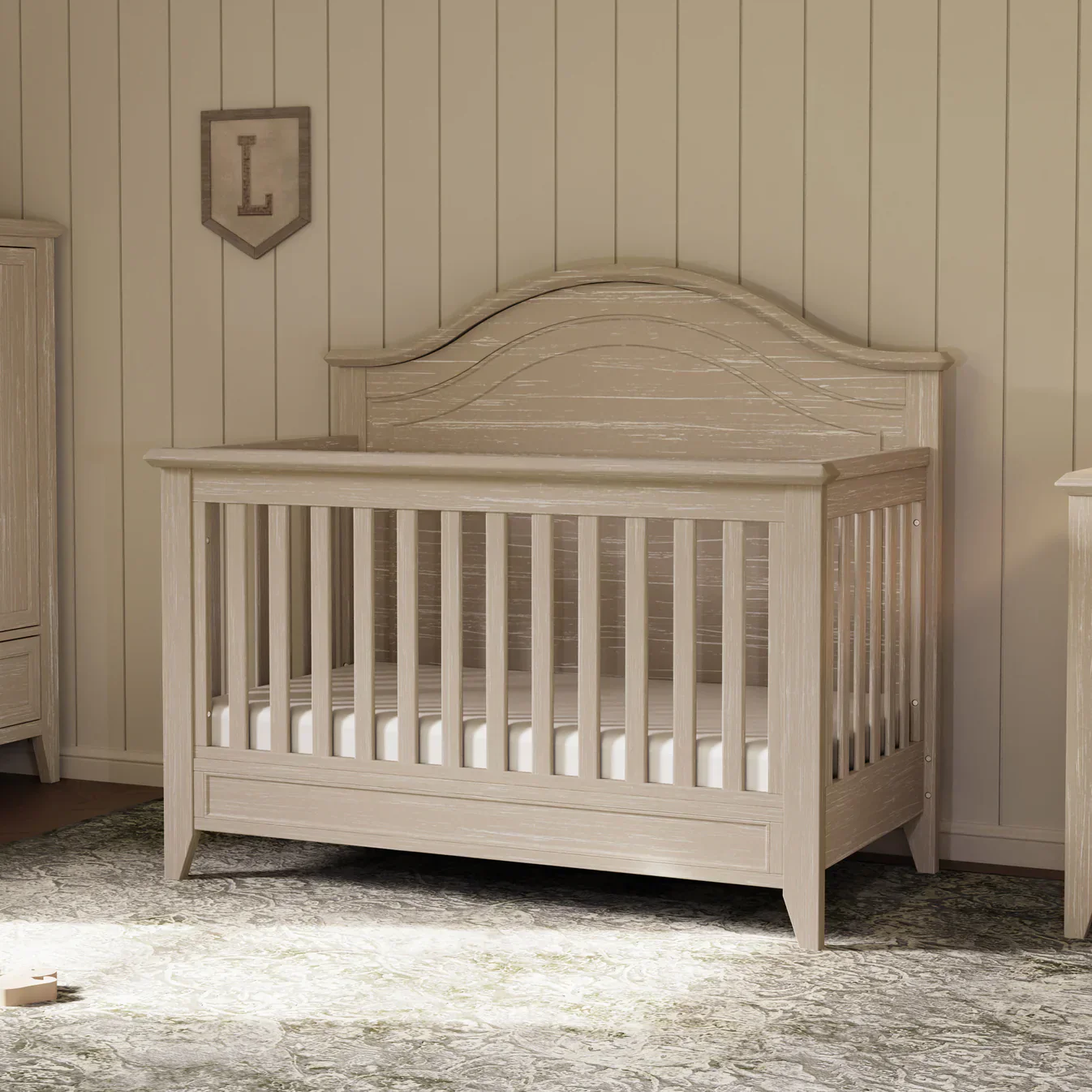 Monogram by Namesake Barrow Rustic 4-in-1 Convertible Curve Top Crib - Image 2