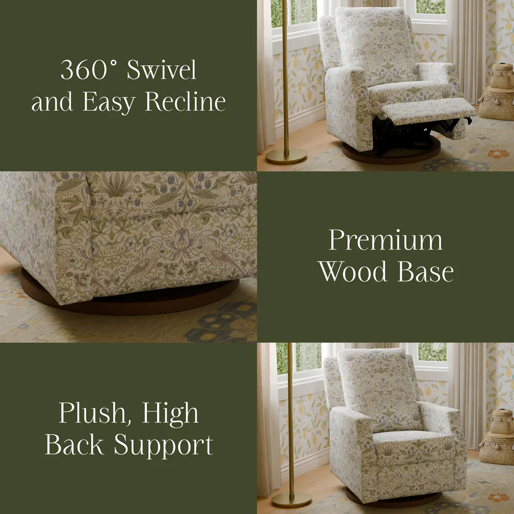 Namesake Crewe Recliner and Swivel Glider-Strawberry Thief in Fig & Thyme - Image 14