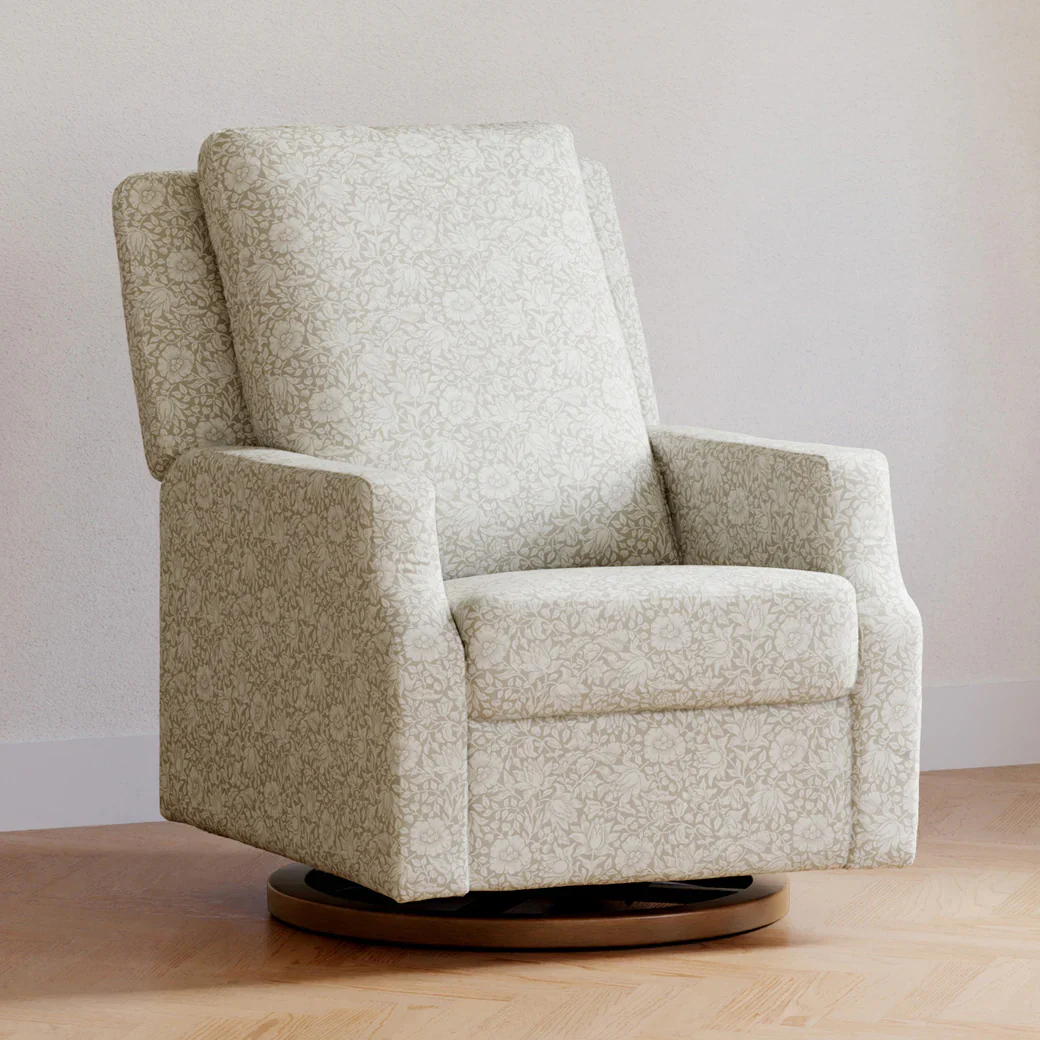Namesake Crewe Recliner and Swivel Glider- Mallow in Ash Performance Eco-Weave with Dark Wood Base - Image 14