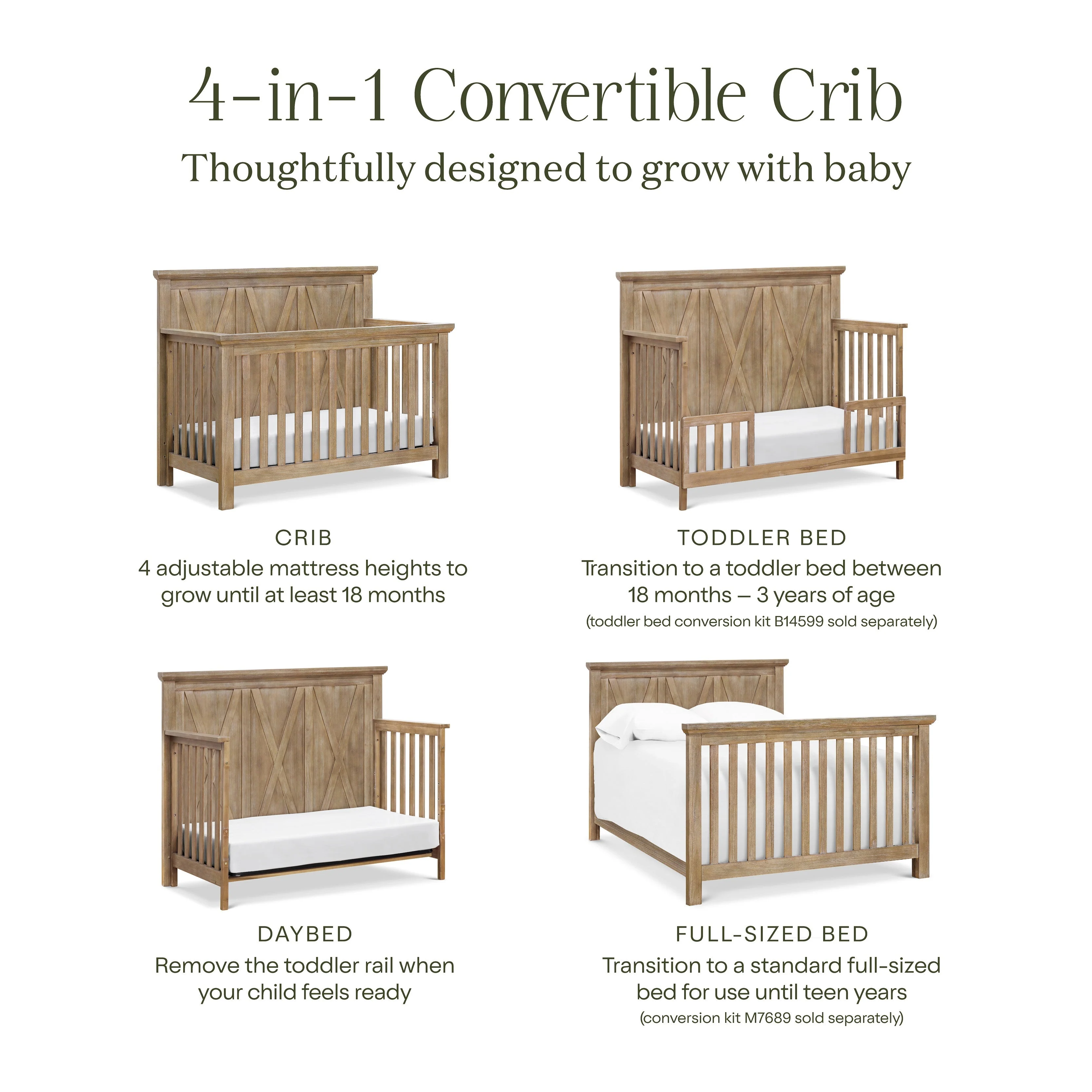 Monogram by Namesake Emory Farmhouse 4-in-1 Convertible Crib - Image 20