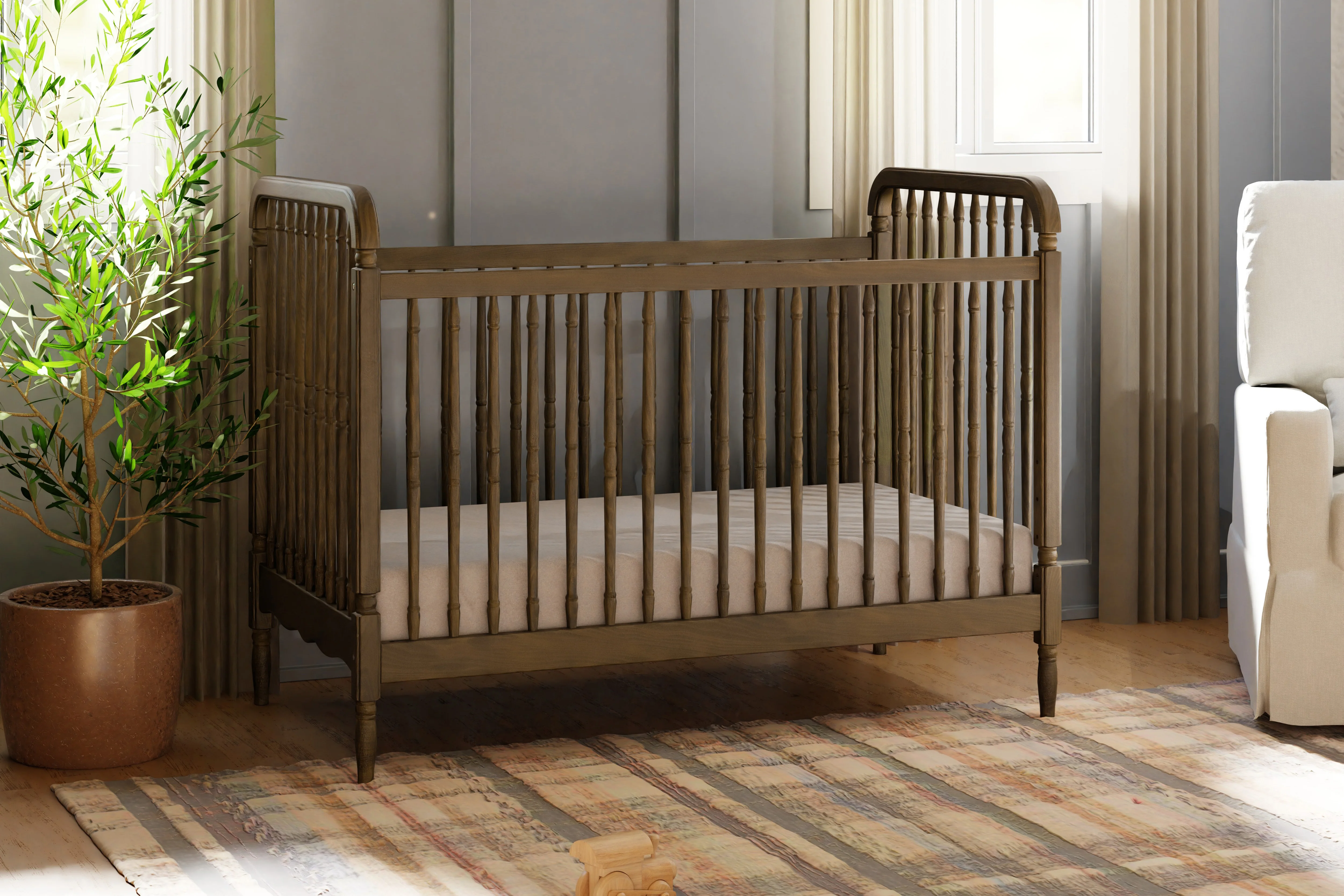 Namesake Liberty Crib and 6 Drawer Apothecary Dresser Set -  Natural Walnut - Image 10