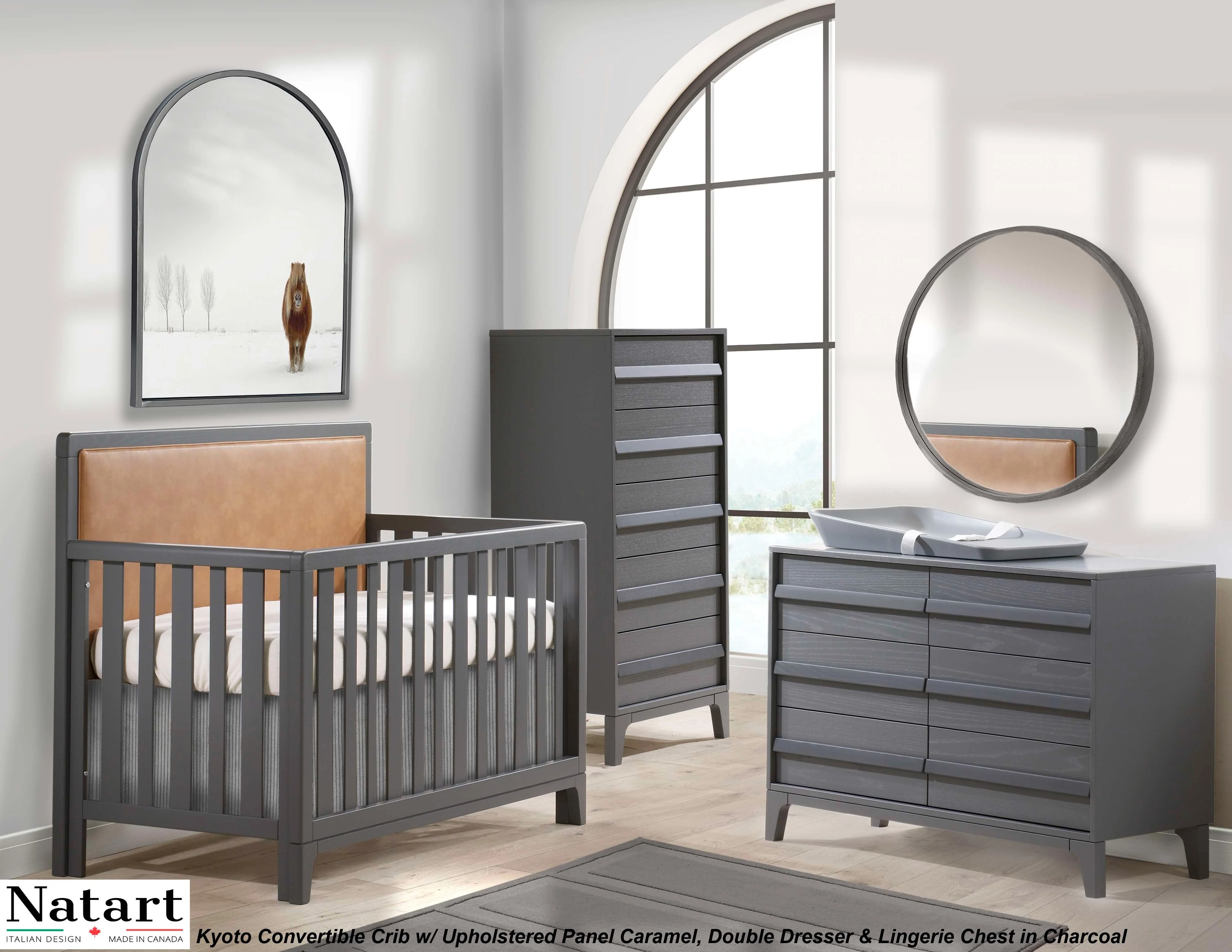Natart Kyoto 2 Piece Set Crib & Double Dresser - Image 2