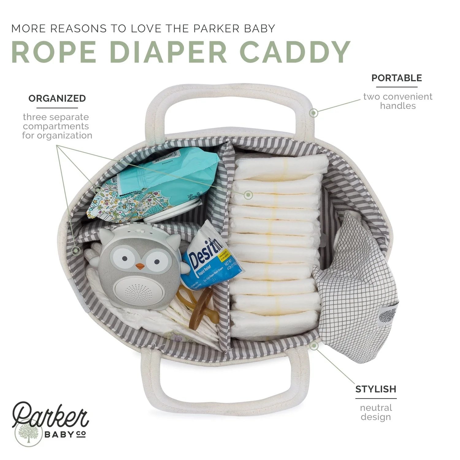 Parker Baby - Rope Diaper Caddy - Image 4