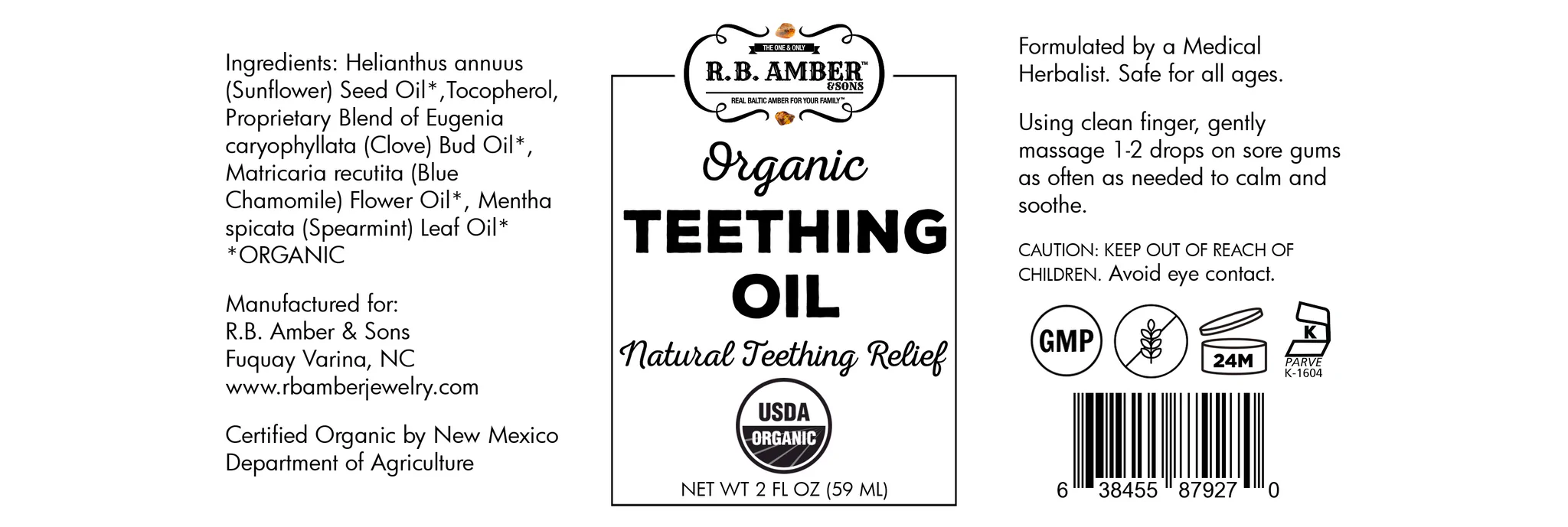 R.B. Amber Organic Natural Teething Oil - Image 3