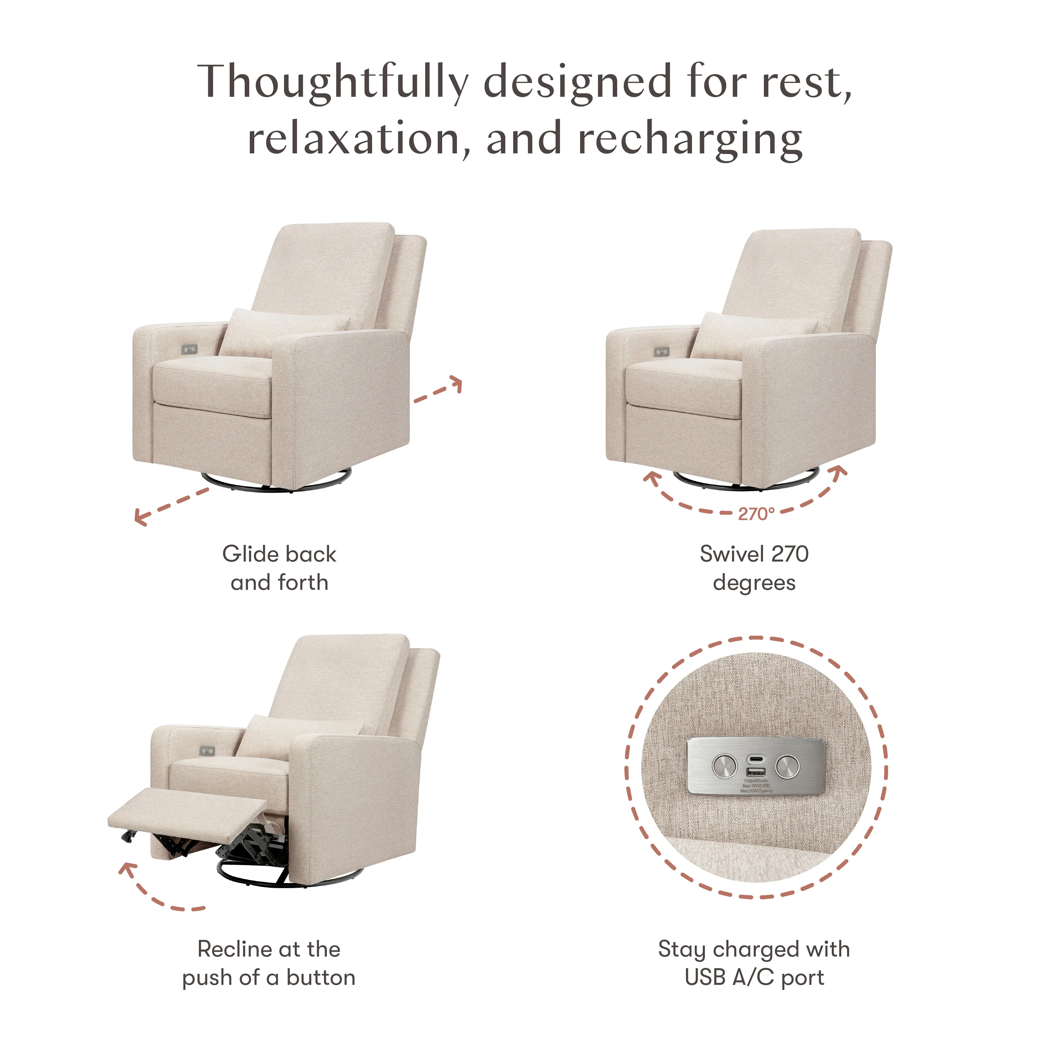 Babyletto Sigi Electronic Recliner and Glider with USB Port - Image 57