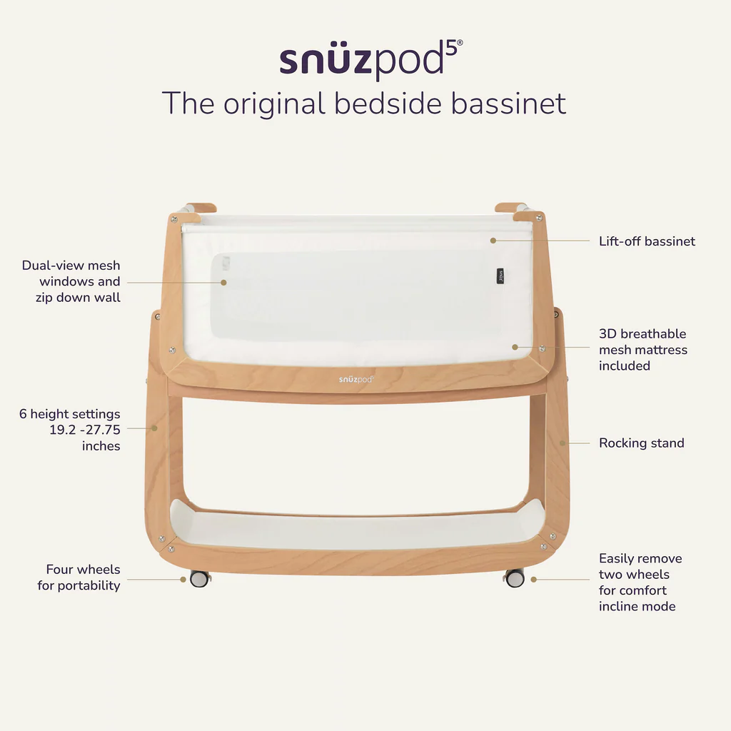 Snuz SnüzPod5 Bedside Crib w/ wheels - Image 7