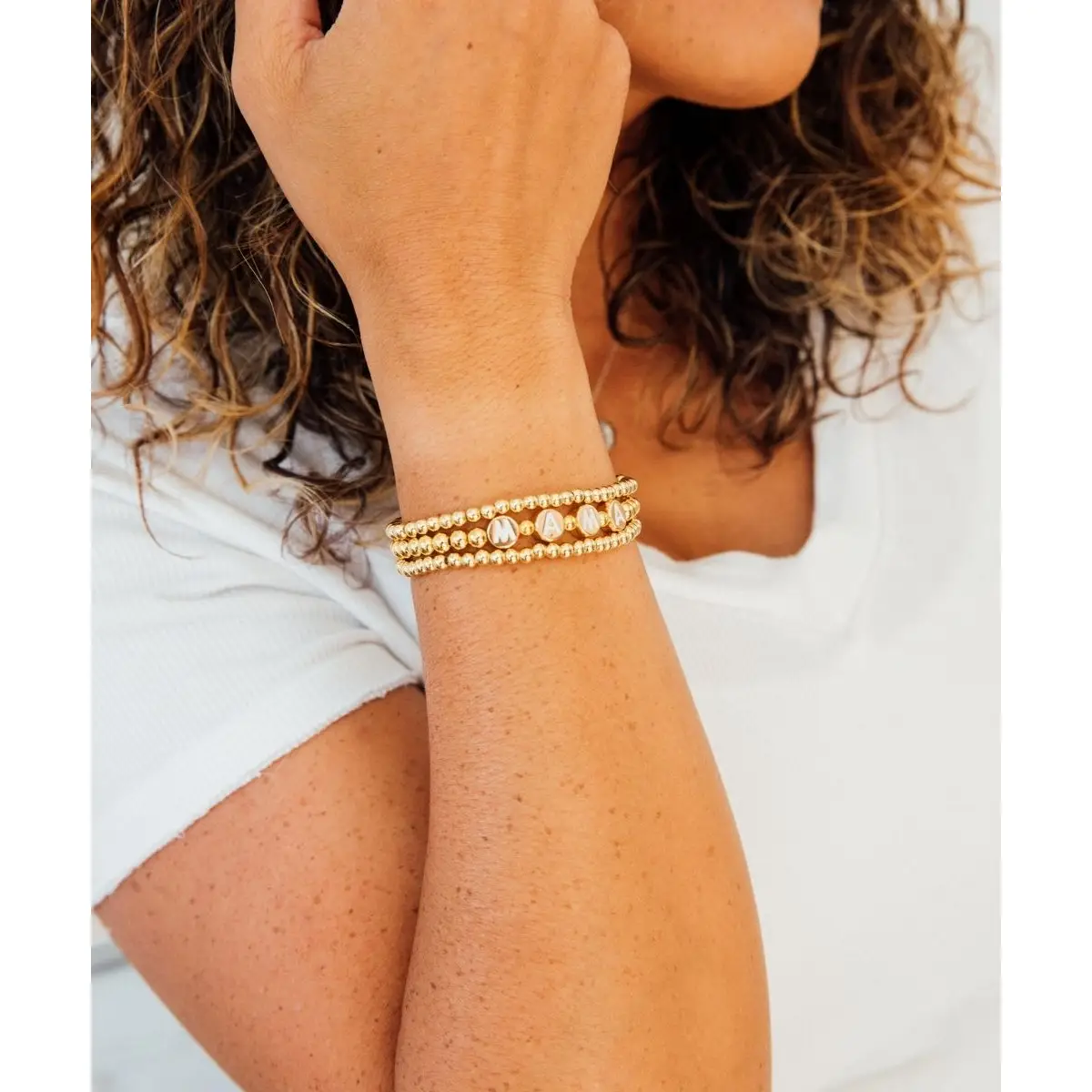 Sunflower Motherhood Mama 18K Gold Plated Bracelet Set - Image 2