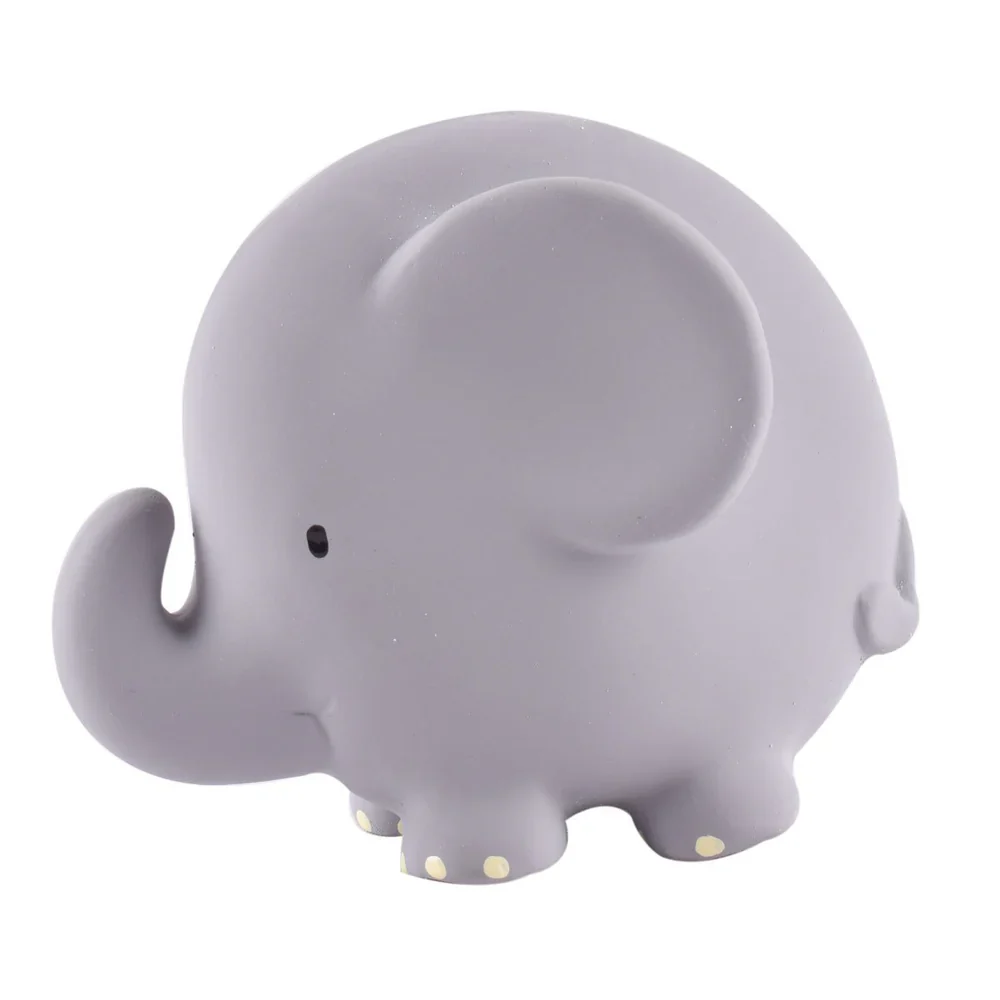 Tikiri Elephant Organic Natural Rubber Rattle, Teether & Bath Toy