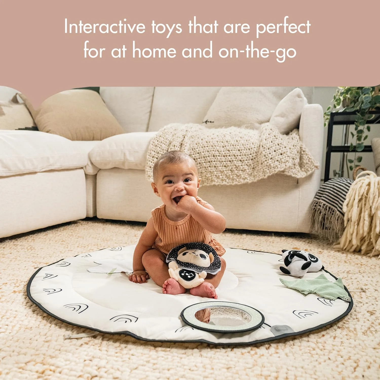 Tiny Love Black and White Decor Wood Play Mat - Image 6