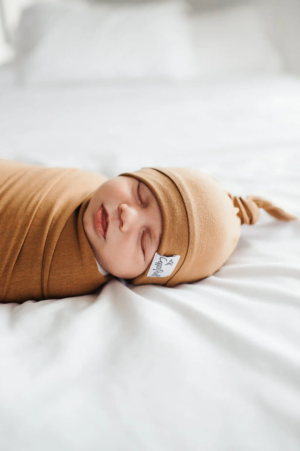 Top Knot Hat - Camel - Image 2