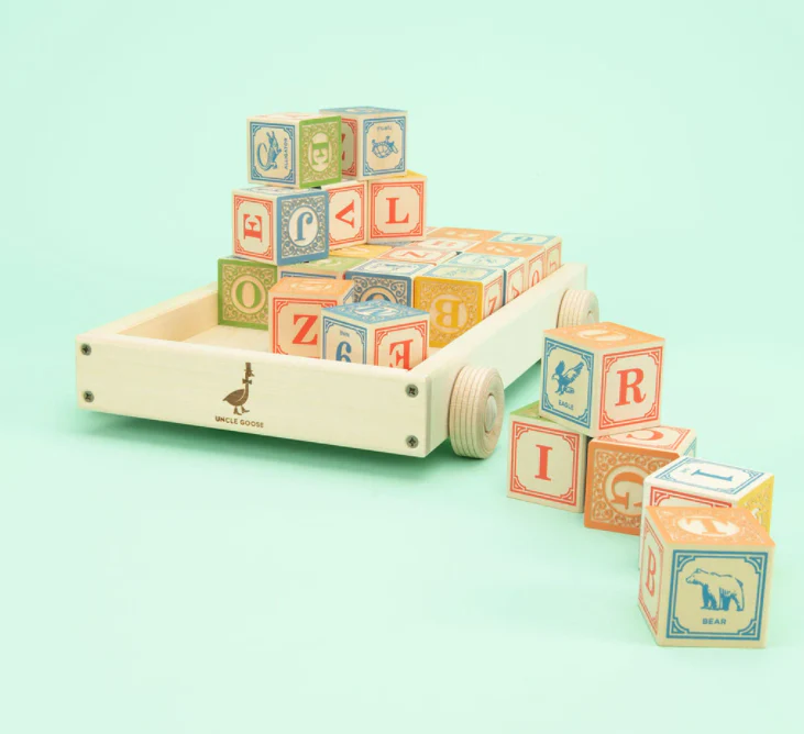 Uncle Goose ABC Blocks in Wagon - Image 5