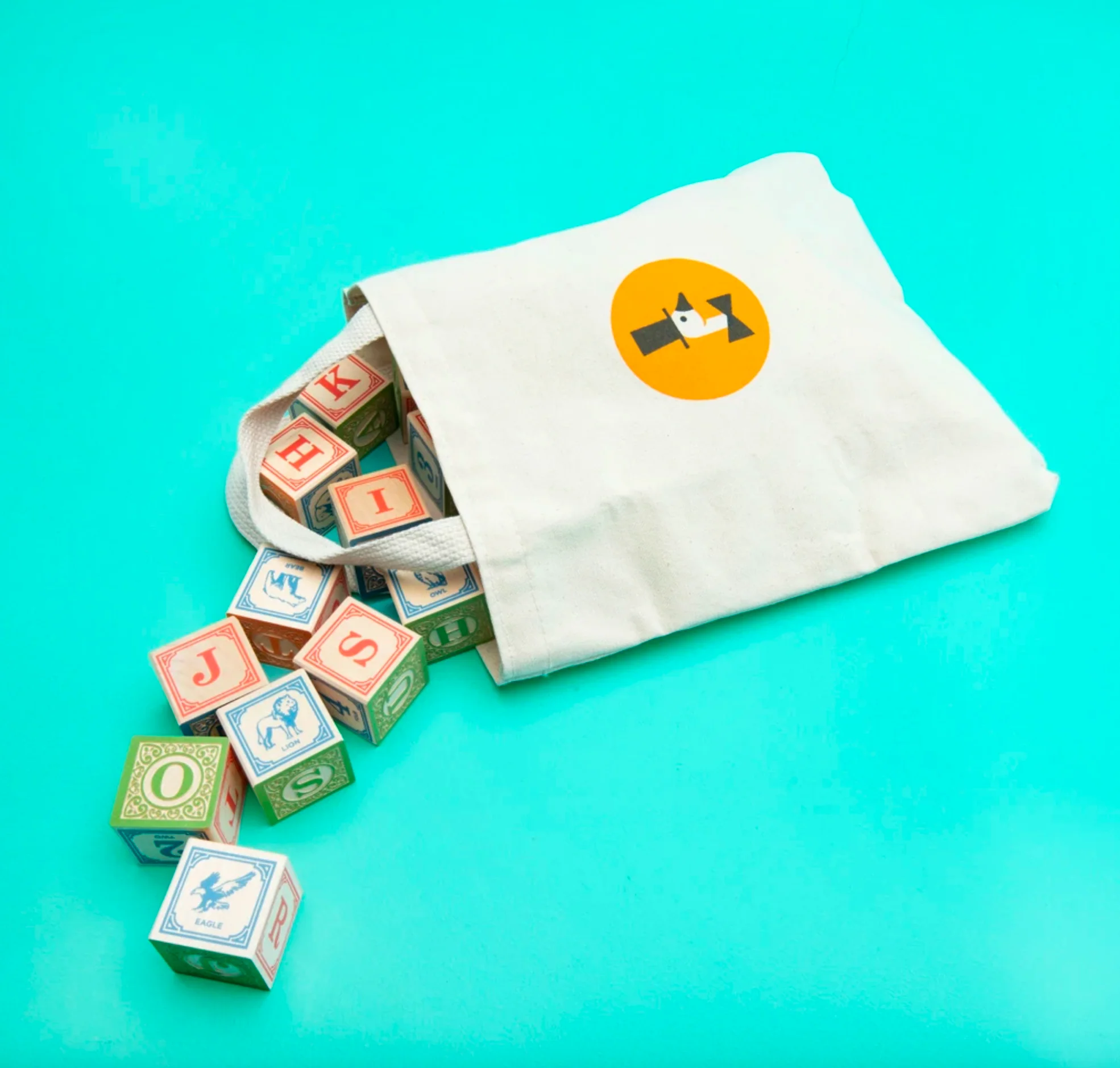 Uncle Goose Classic ABC Blocks in Canvas Bag - Image 5
