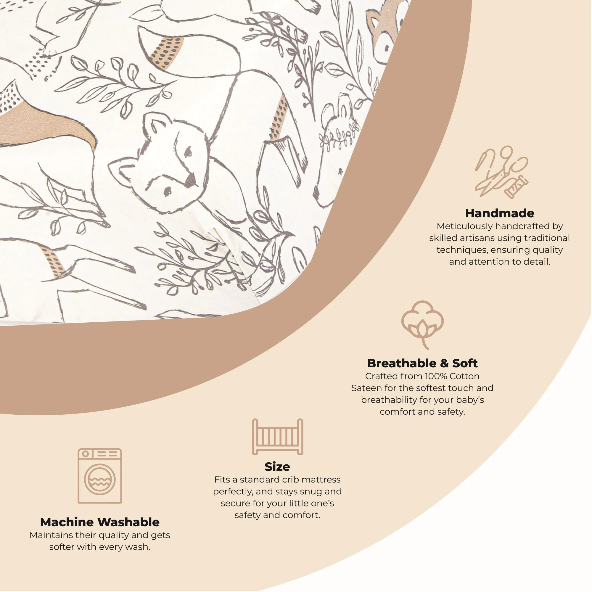 Crane Woodland Crib Sheet - Image 3